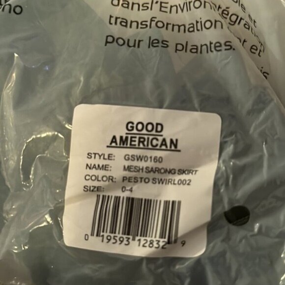 Good American Sarong Skirt Pesto Swirl Green Medium Beach Cover-Up Wrap - Picture 3 of 3